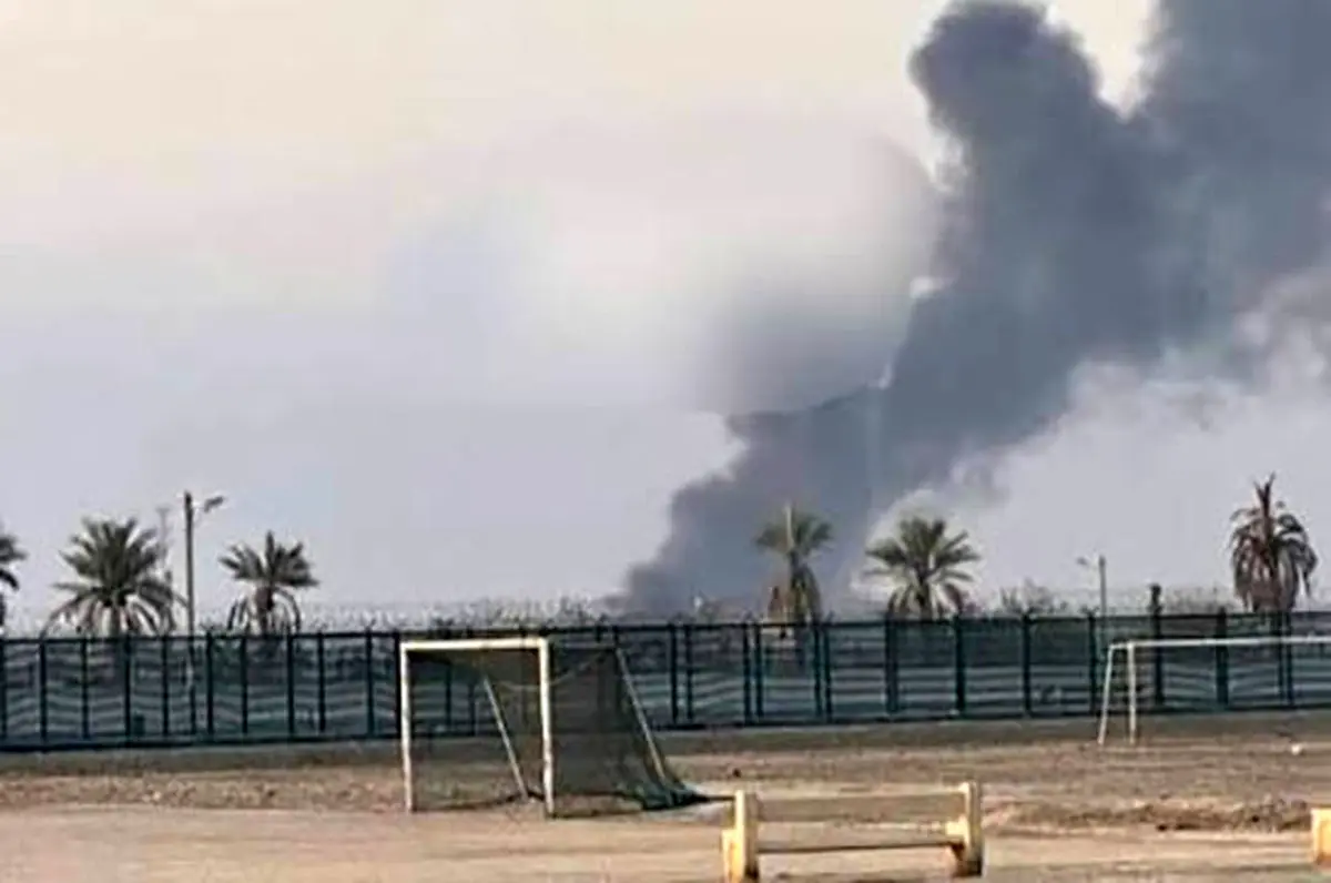 تصویری از ستون دود در آسمان اربیل عراق منتشر شد