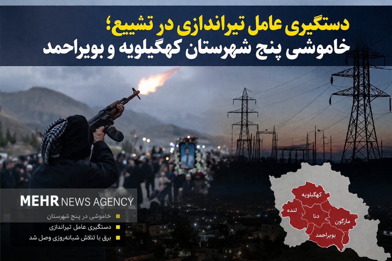 بازداشت عامل تیراندازی در مراسم تشییع؛ قطع برق پنج شهرستان در کهگیلویه و بویراحمد