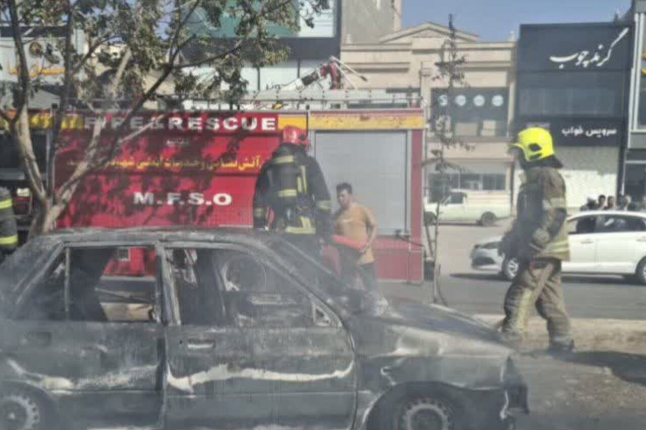 خودرو در جاده کلات مشهد طعمه حریق شد/ راننده پیش از گسترش آتش خودرو را ترک کرد