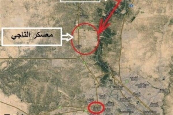 انفجار در اردوگاه نظامی شمال بغداد؛ امدادگران در حال مهار حریق
