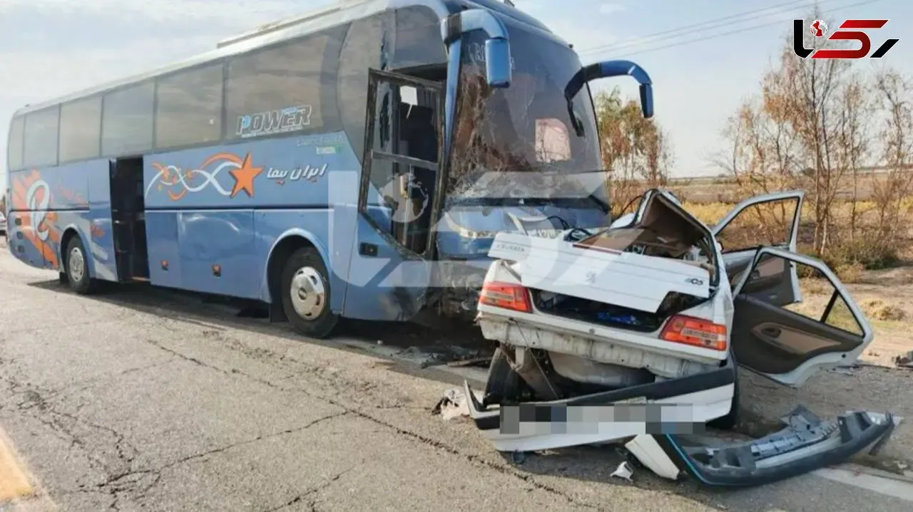 برخورد مرگبار پژو ۴۰۵ با اتوبوس در محور دهلران؛ سه زائر جان باختند