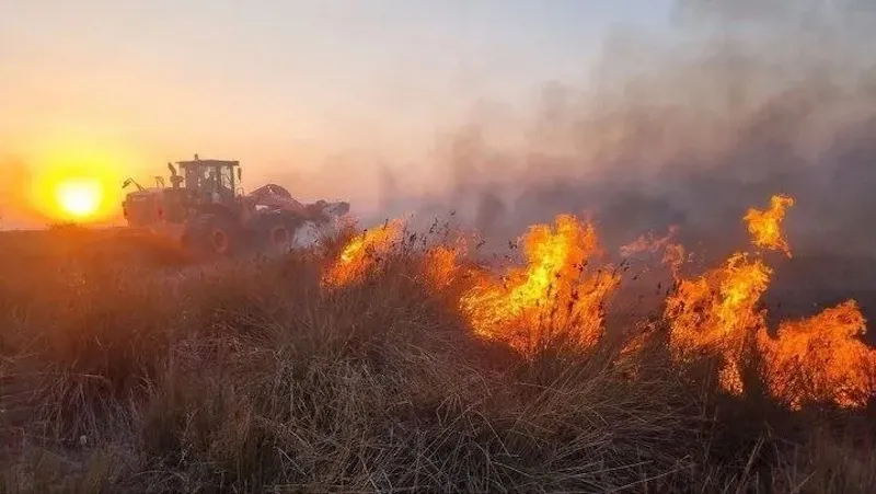 دهمین آتش‌سوزی میانکاله در تابستان امسال؛ بالگرد هلال‌احمر ۴۰ هزار لیتر آب بر کانون حریق ریخت