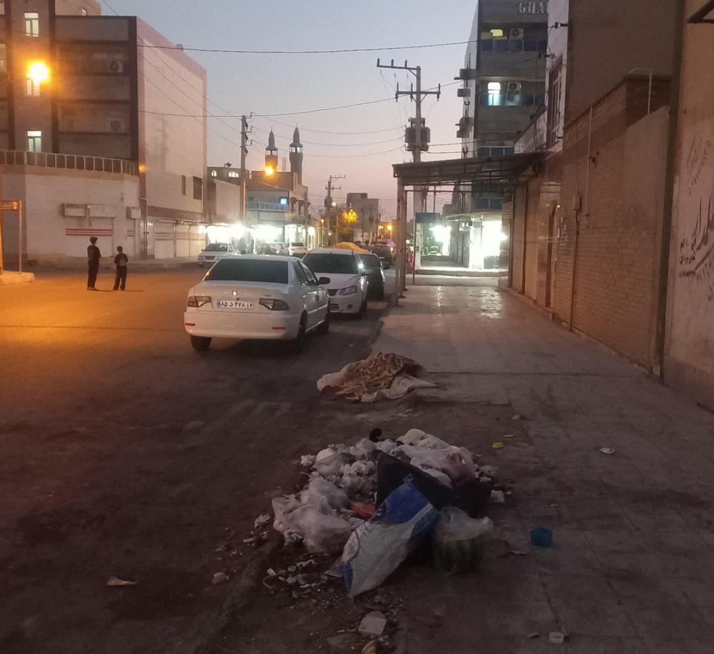رها شدن زباله در خیابانهای بهارستان