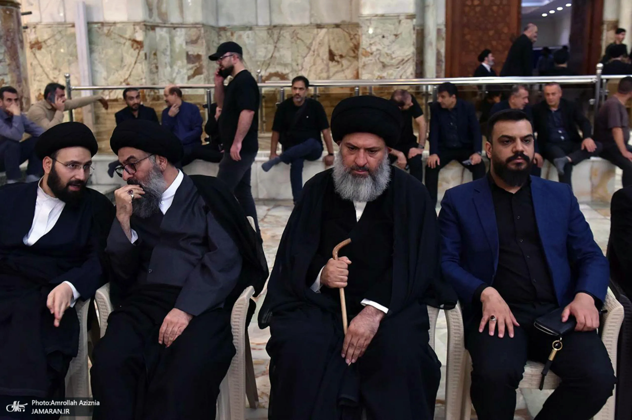 مراسم تشییع همسر آیت الله موسوی بجنوردی در حرم امام خمینی