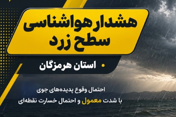 دو هشدار زرد هواشناسی برای هرمزگان صادر شد؛ از رگبار باران تا دریای متلاطم