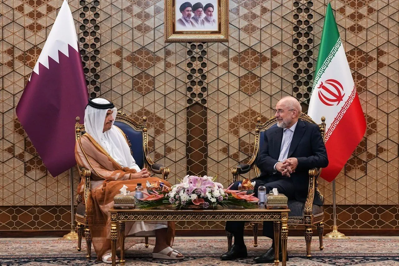 دیدار محمدباقر قالیباف با شیخ محمد بن عبدالرحمن آل ثانی نخست وزیر قطر