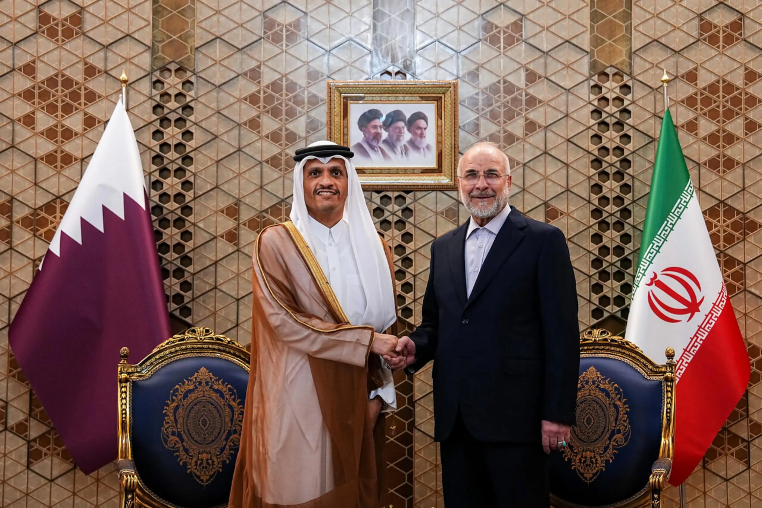 نخست‌وزیر قطر با قالیباف در بهارستان دیدار کرد