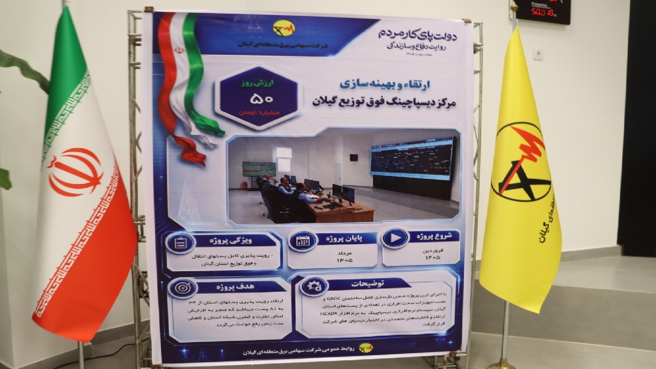 بهره‌برداری از مرکز دیسپاچینگ هوشمند برق گیلان با پوشش ۸۱ پست انتقال